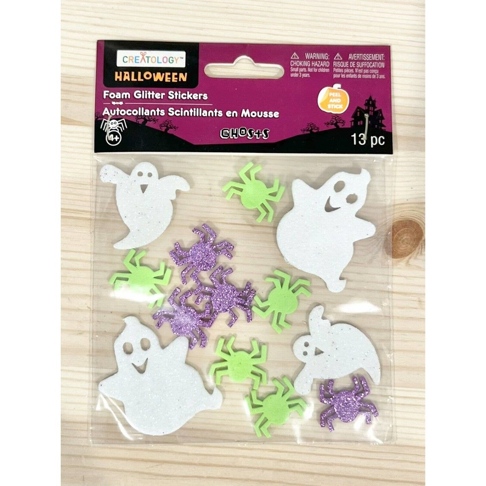 Halloween Glitter Foam Stickers Creatology 13 Piece Ghost Spiders